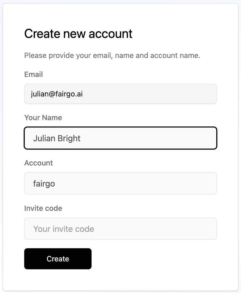 Create Account