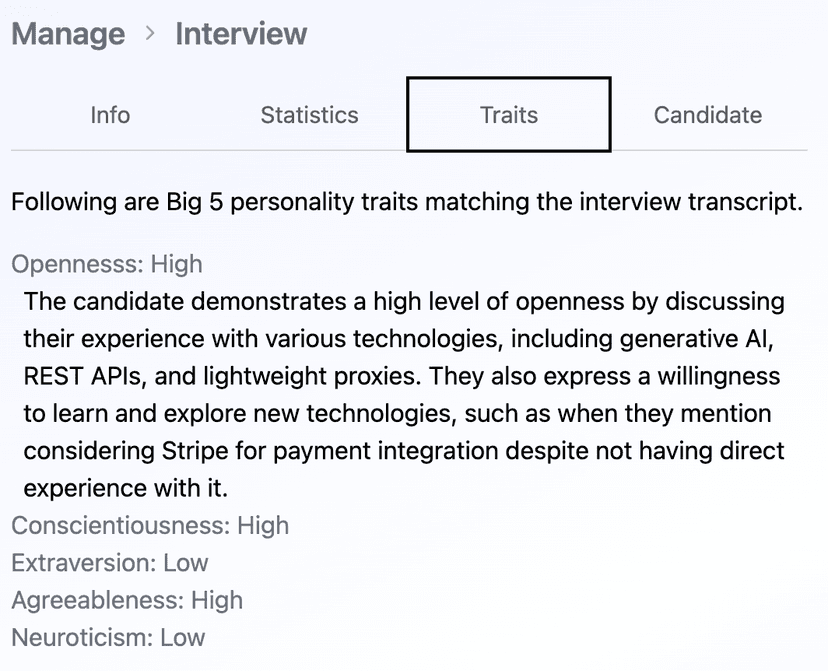 Interview Traits