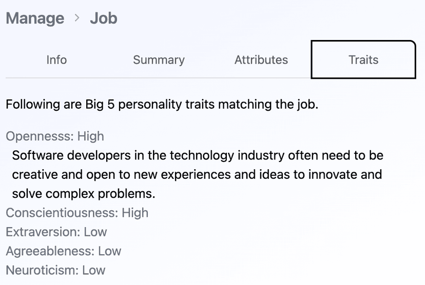 Job Traits