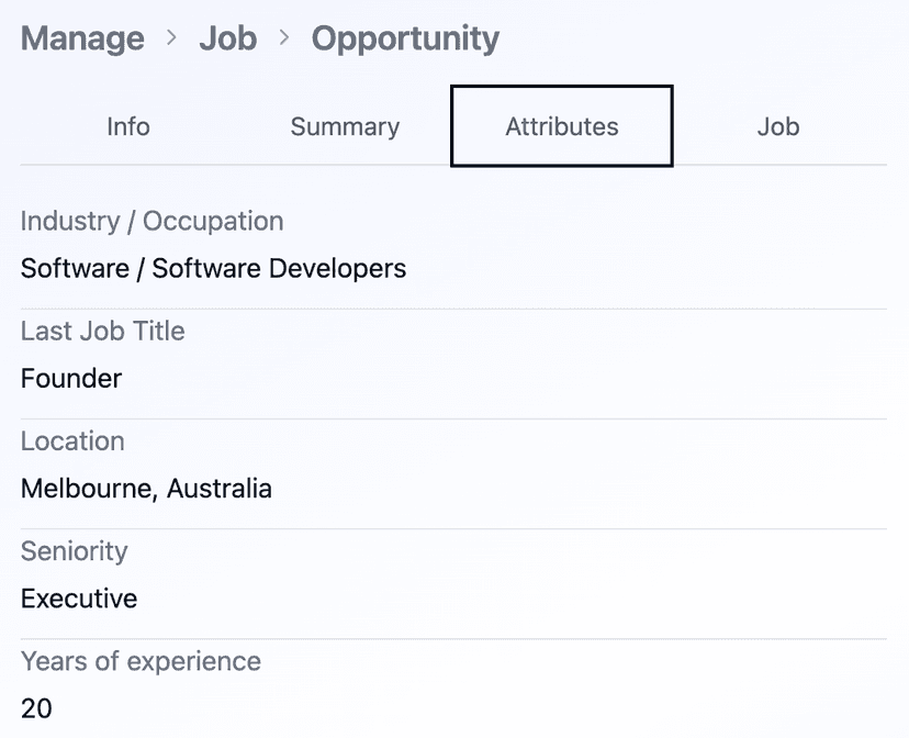 Opportunity Attributes