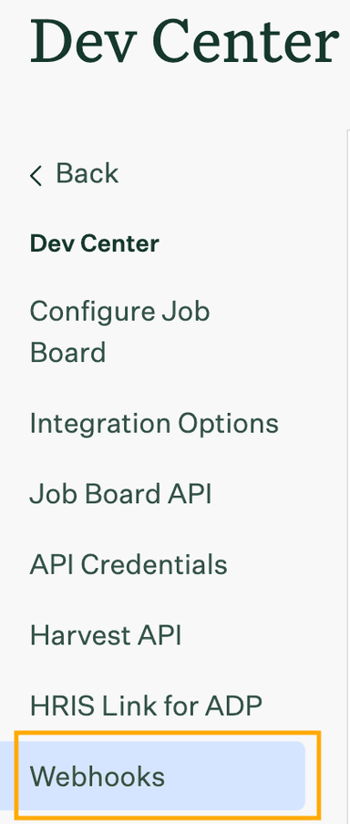 Webhook Menu