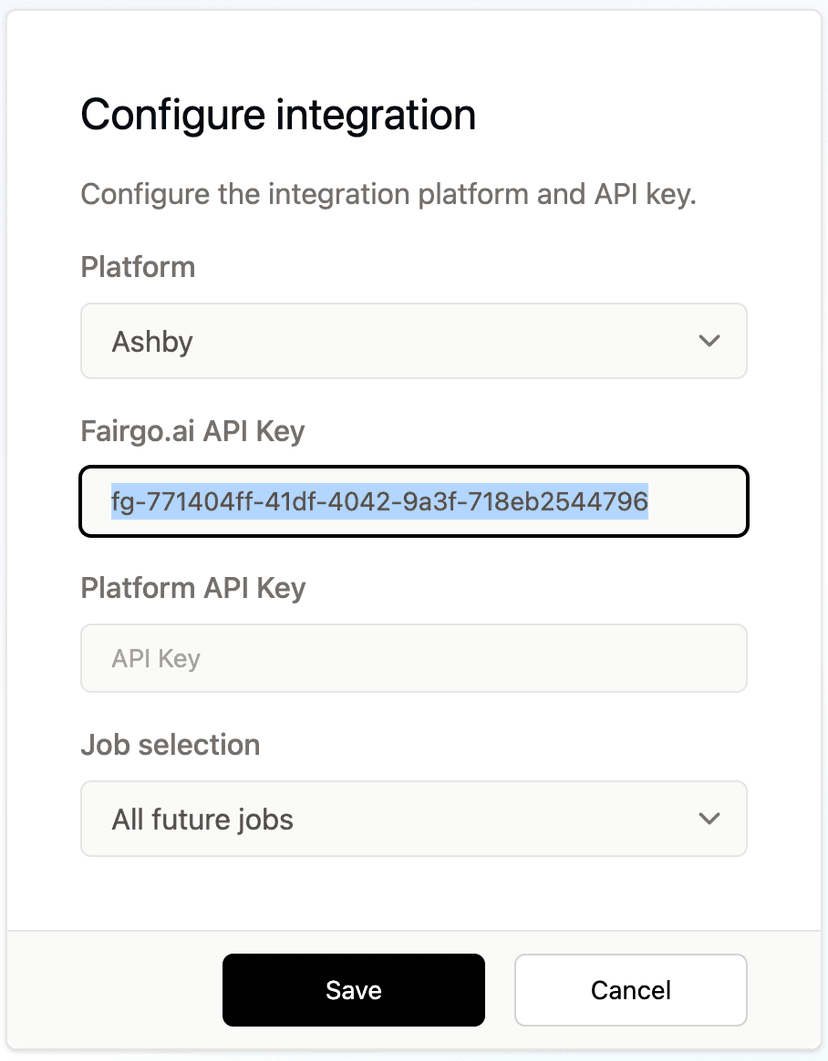 Configure ashby integration