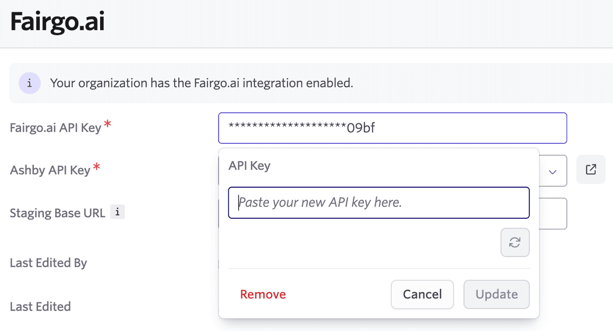 Configure ashby platform