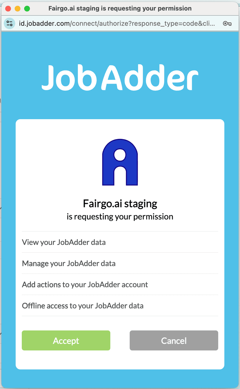 JobAdder authentication