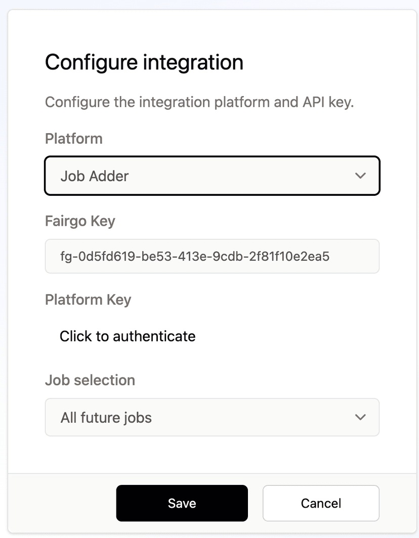 Configure jobaddder