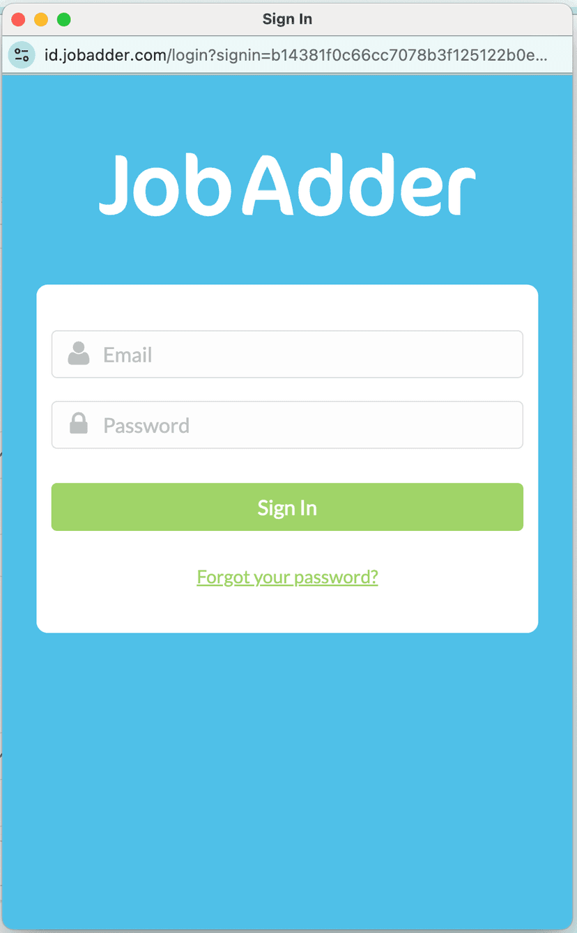 JobAdder login